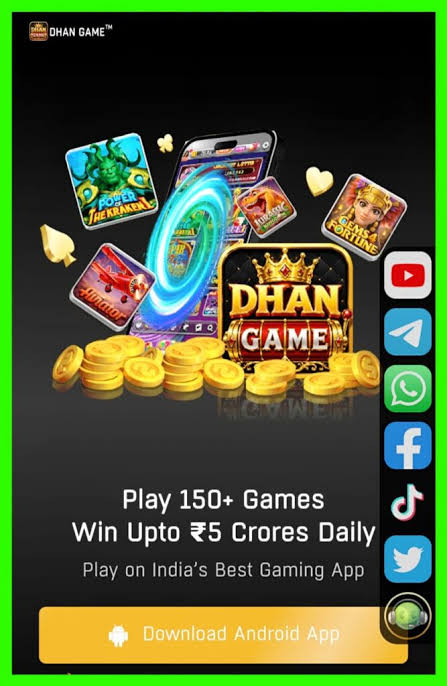 Experience Dhan Game for real-cash entertainment, exclusive Teen Patti, lucky wheels & slots. Grab your welcome reward with fast, secure UPI payouts.
